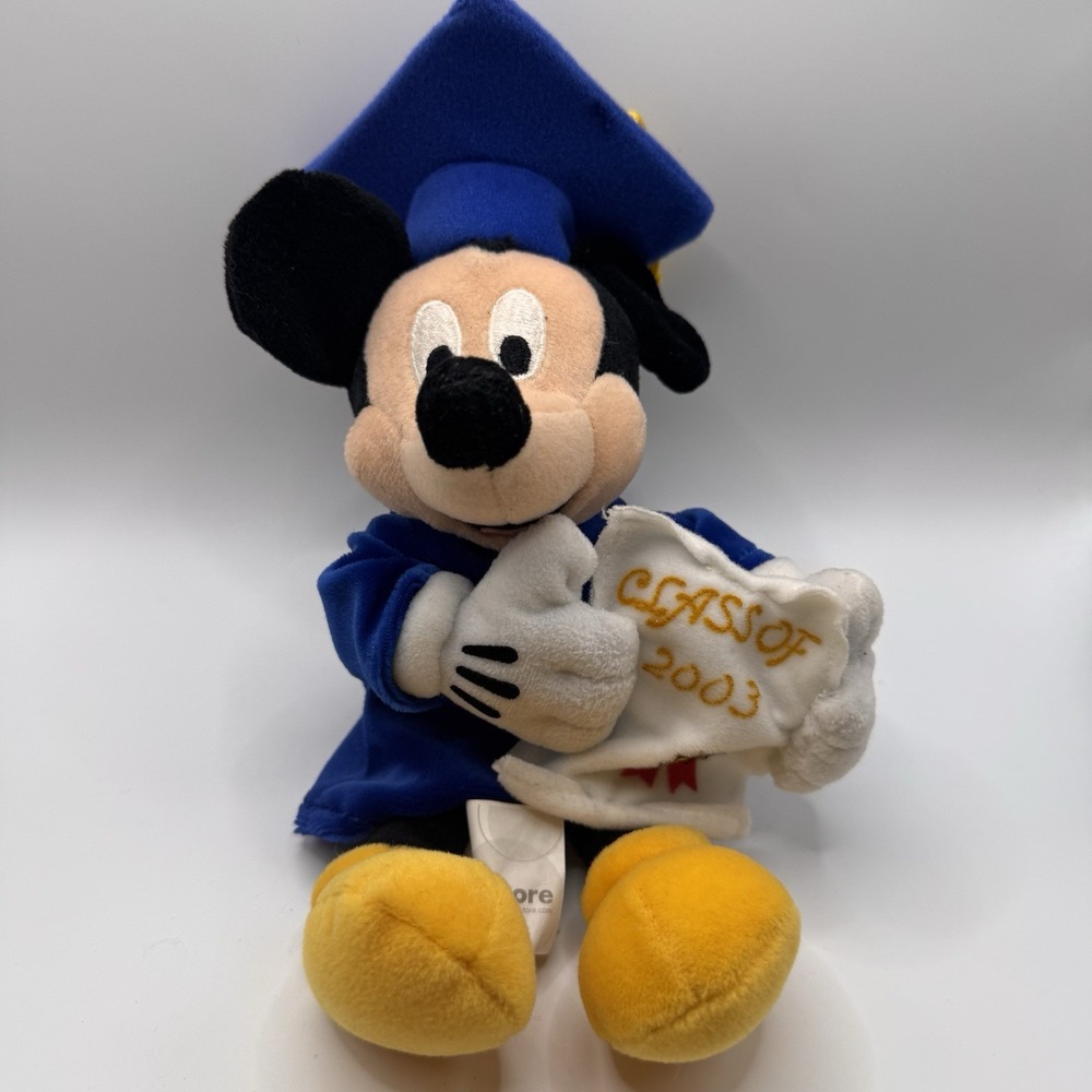 Disney Mickey Mouse Graduation Plush Class of 2003 Disney‎ Store Stuffed Toy